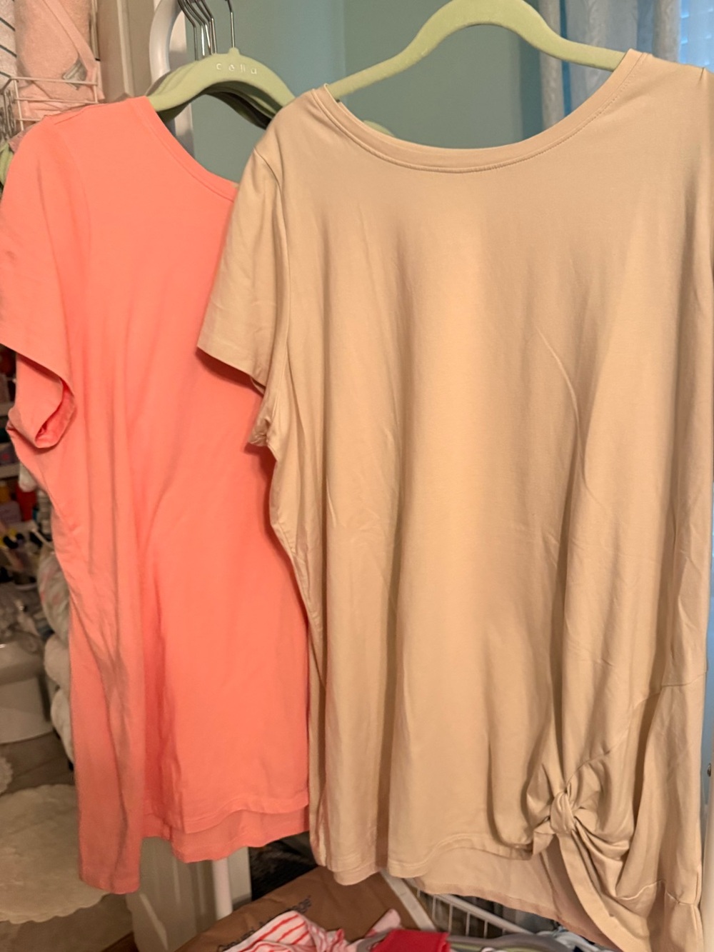 Belle by Kim Gravel Primabelle
Knit Set of 2 Twist Hem Tops
Cantelope/sand